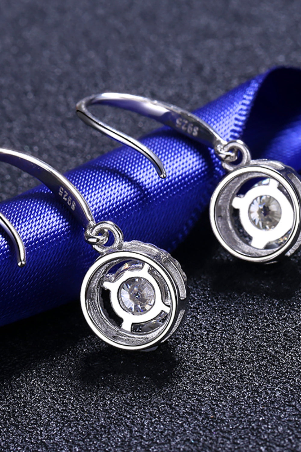 1 Carat Moissanite Drop Earrings - Platinum Plated 925 Sterling Silver