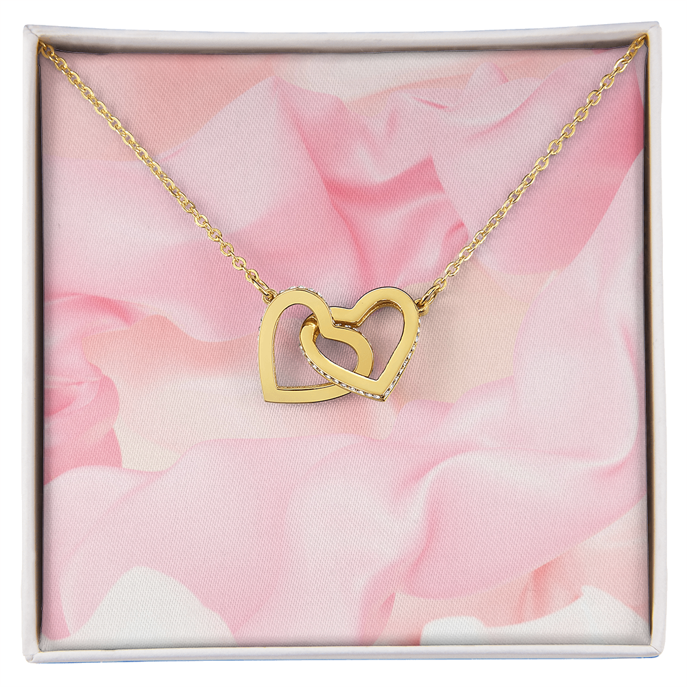 Beautiful Interlocking Hearts Necklace - Sterling Silver Gift