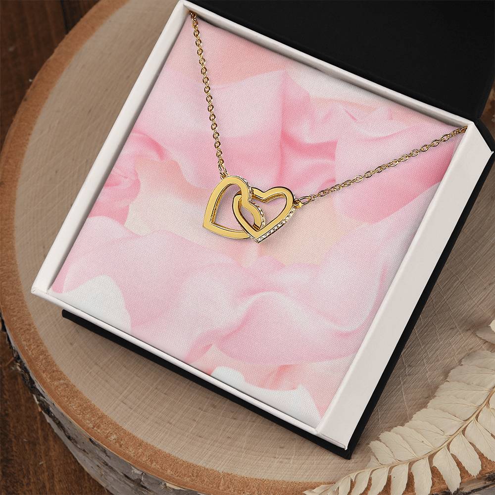 Beautiful Interlocking Hearts Necklace - Sterling Silver Gift