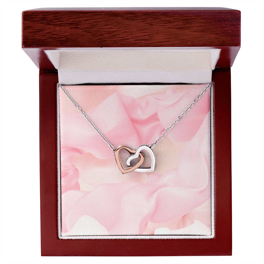 Beautiful Interlocking Hearts Necklace - Sterling Silver Gift