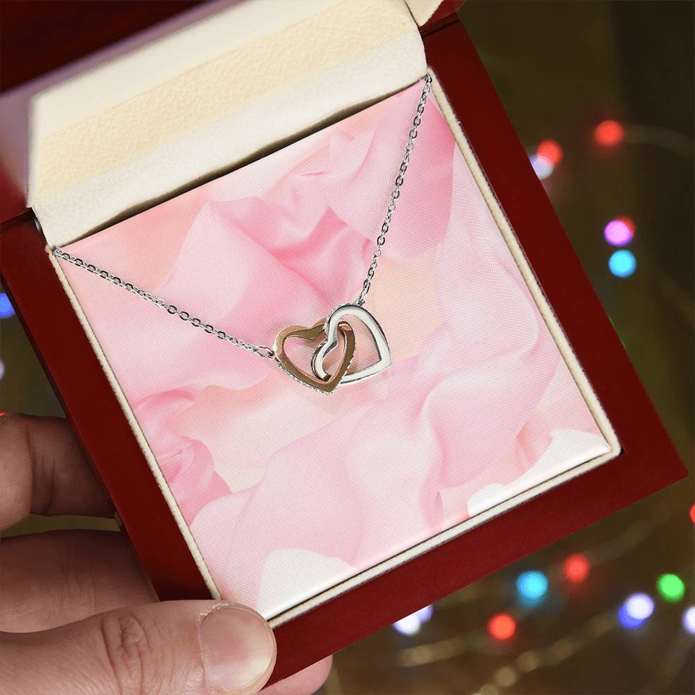 Beautiful Interlocking Hearts Necklace - Sterling Silver Gift