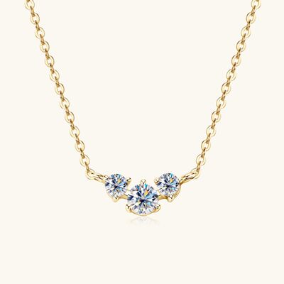 0.5 Carat Moissanite Necklace - Gold Plated 925 Sterling Silver