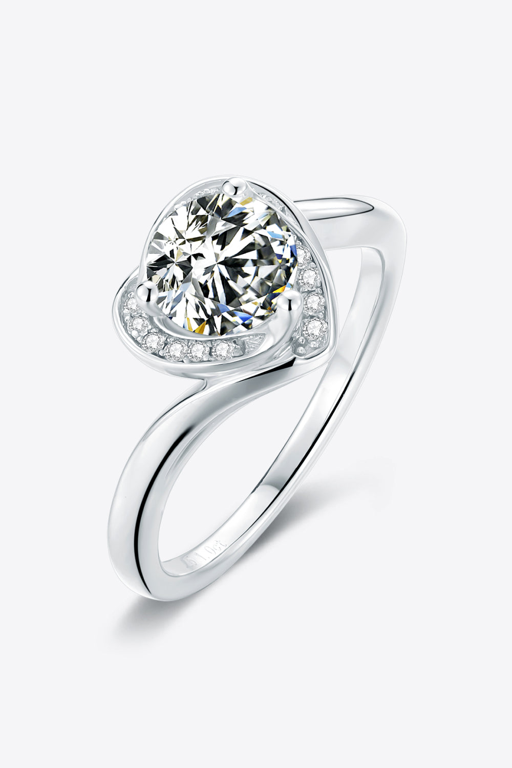 1 Carat Moissanite Heart Ring - 925 Sterling Silver Luxury