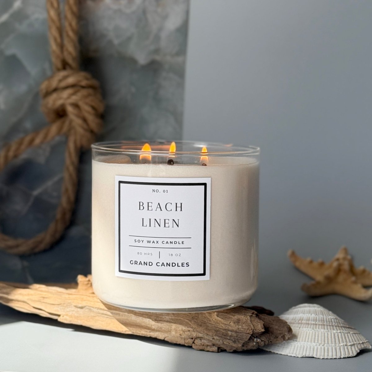 Beach Linen Candle - Luxury Scented Soy Candle