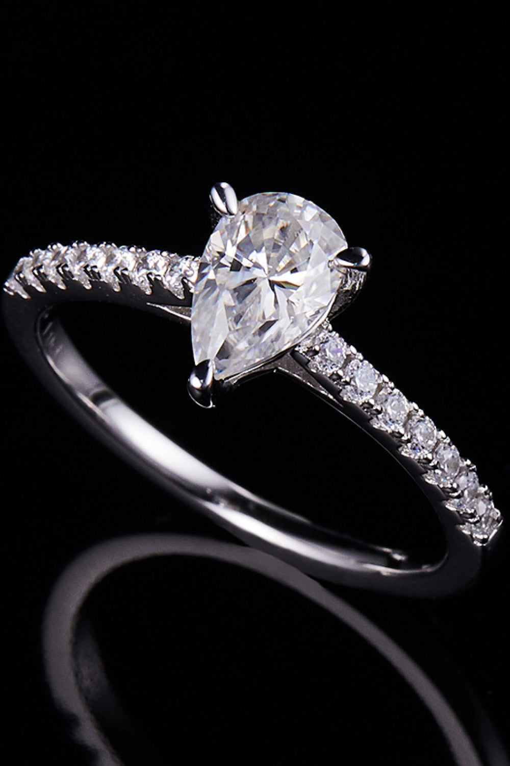 1 Carat Moissanite Side Stone Ring - 925 Sterling Silver Luxury