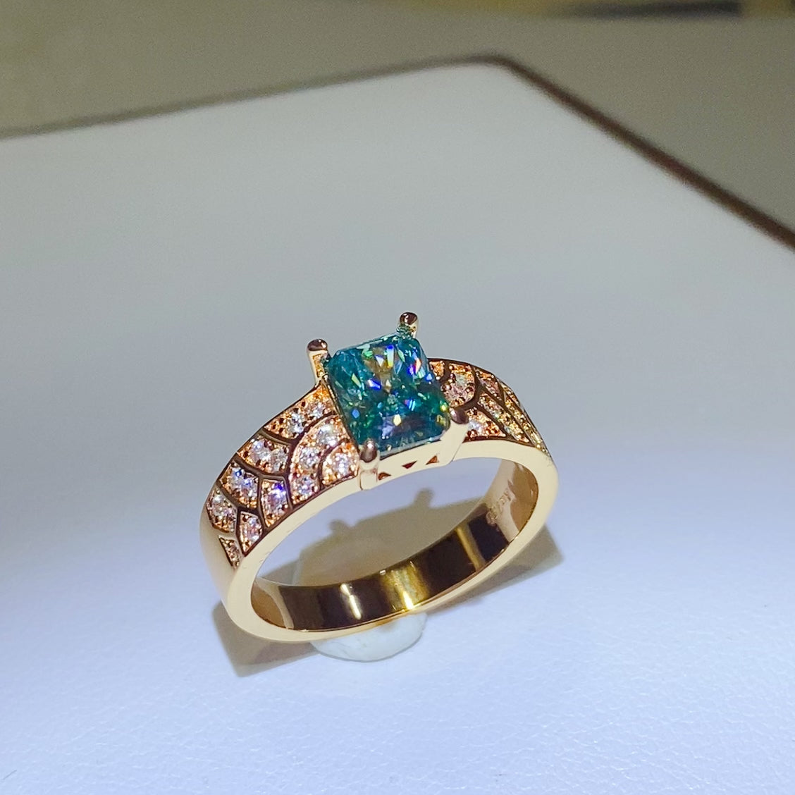 1 Carat Moissanite Ring - Gold Plated 925 Sterling Silver