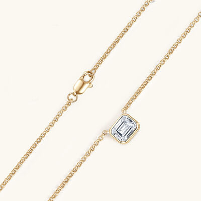1 Carat Moissanite Necklace - Gold Plated 925 Sterling Silver