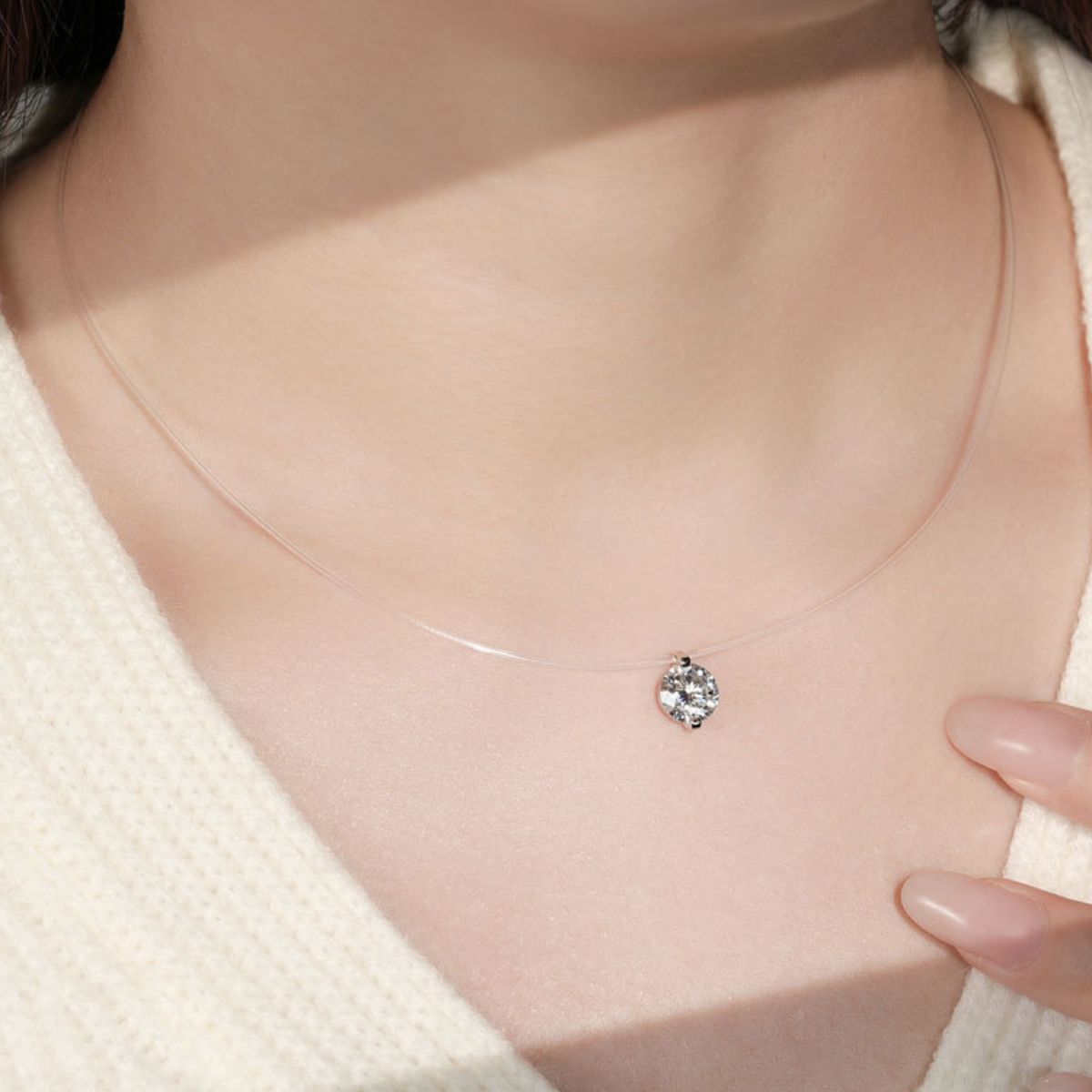 1 Carat Moissanite Necklace - 925 Sterling Silver Luxury