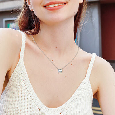 1 Carat Moissanite Necklace - Gold Plated 925 Sterling Silver