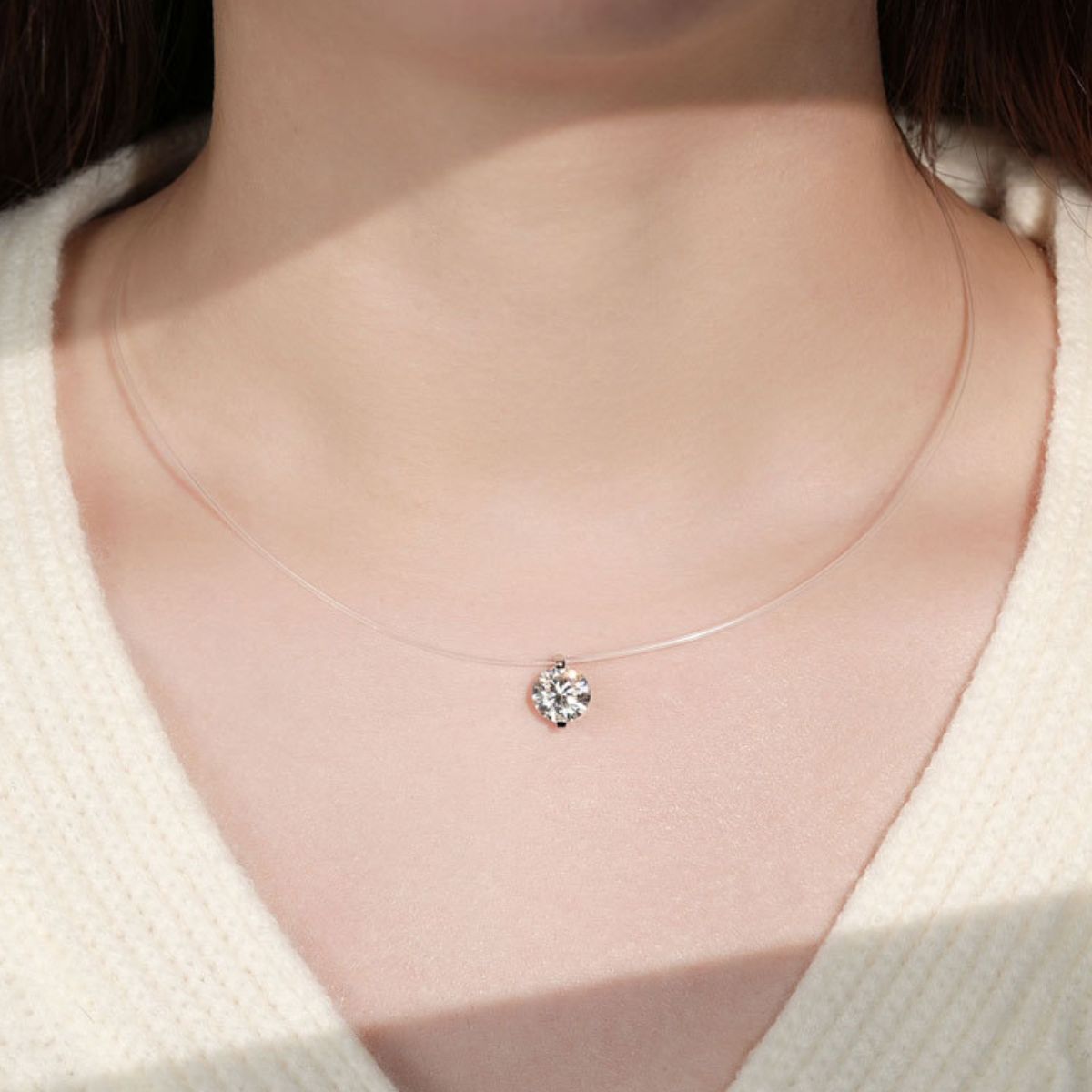 1 Carat Moissanite Necklace - 925 Sterling Silver Luxury