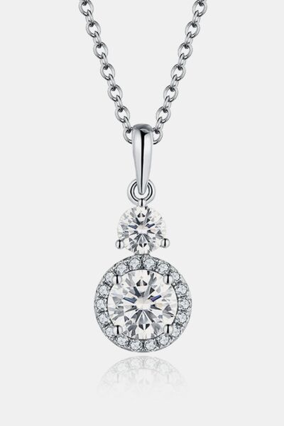 1 Carat Moissanite Necklace - 925 Sterling Silver Luxury