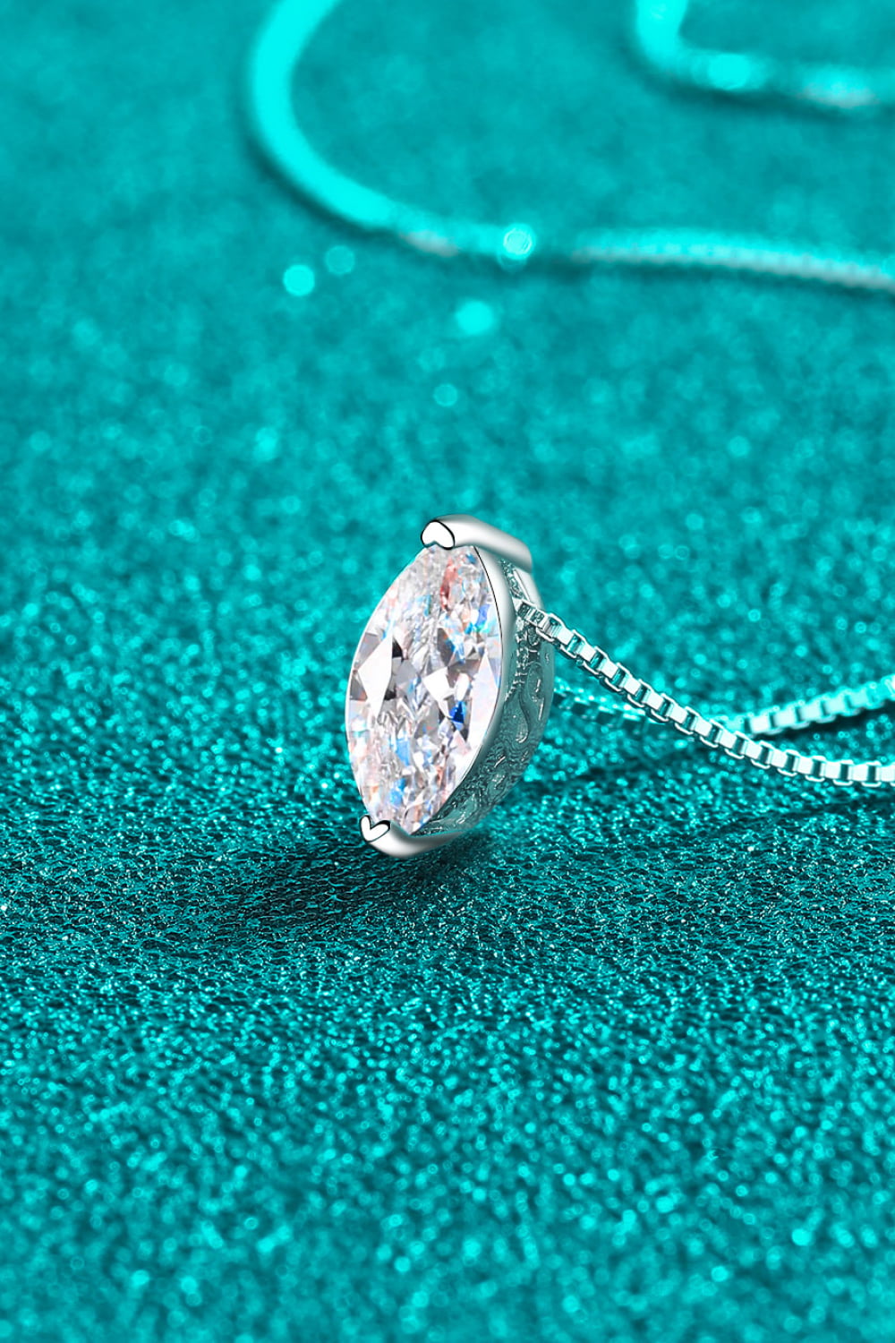1 Carat Moissanite Necklace - Rhodium Plated 925 Sterling Silver