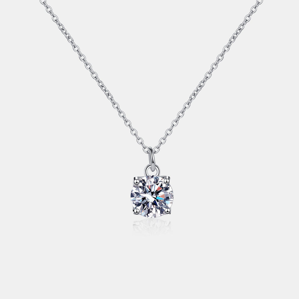1 Carat Moissanite Necklace - 925 Sterling Silver Luxury