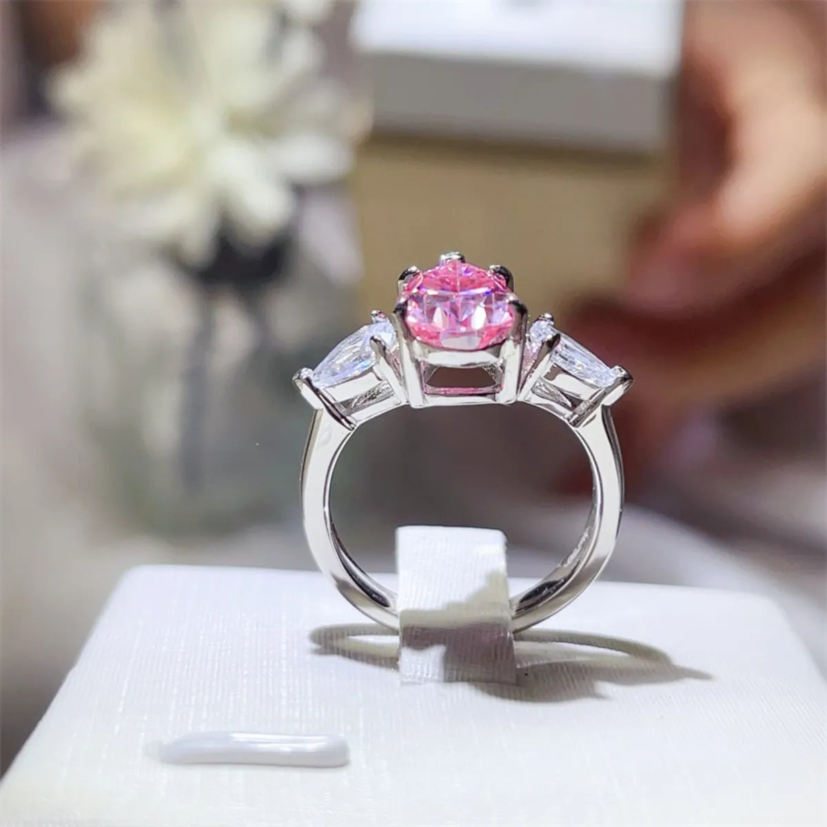 2 Carat Moissanite Ring - Platinum Plated 925 Sterling Silver Luxury