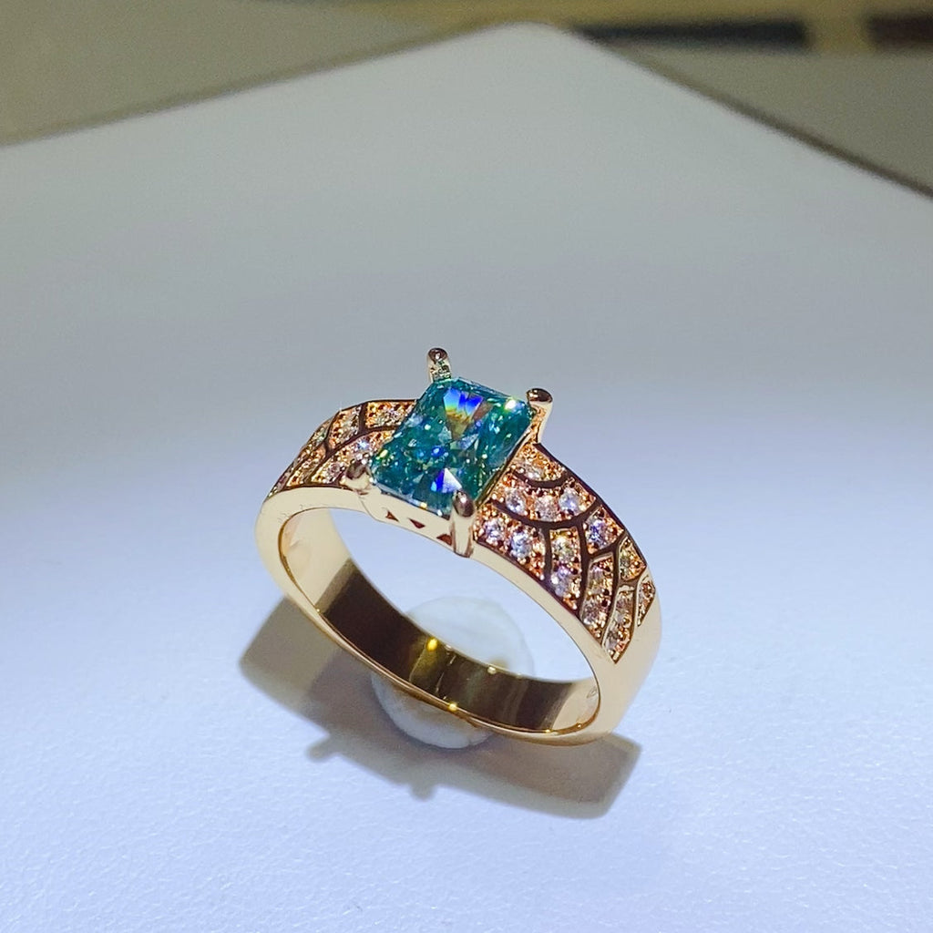 1 Carat Moissanite Ring - Gold Plated 925 Sterling Silver