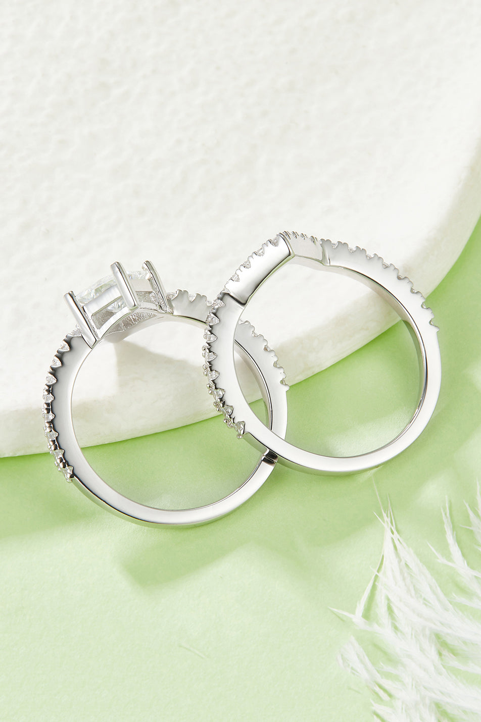 1 Carat Moissanite Double Layered Ring - 925 Sterling Silver Luxury