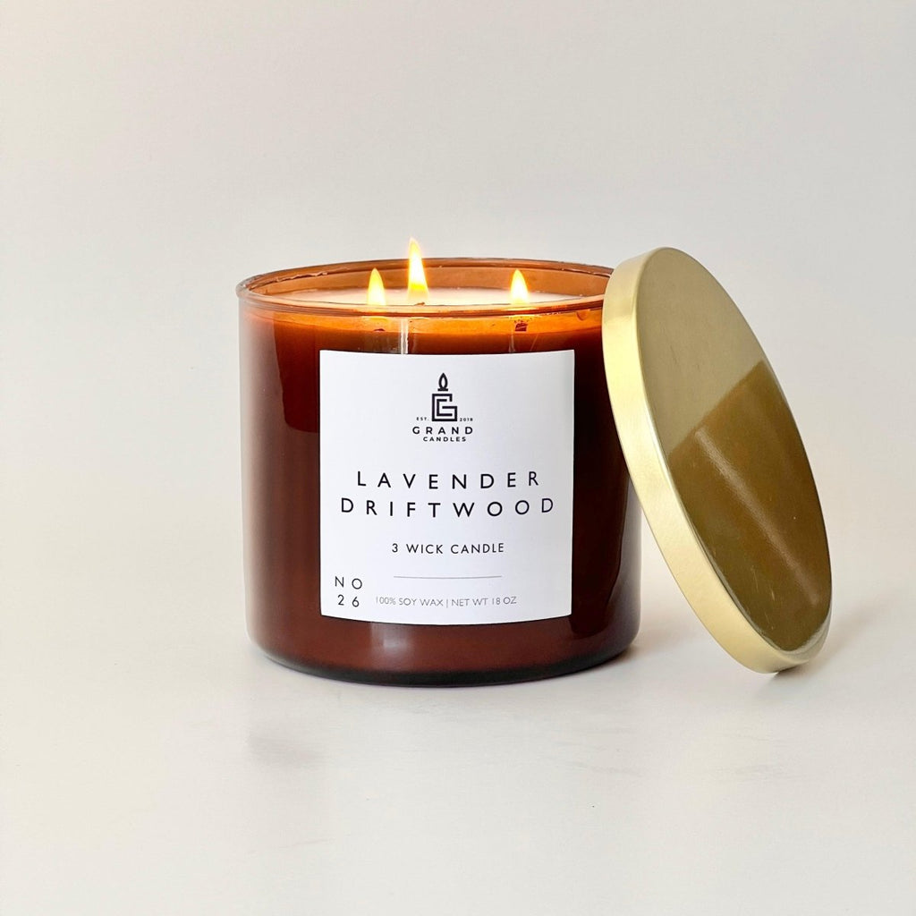 Lavender Driftwood Candle - Luxury Scented Soy Candle