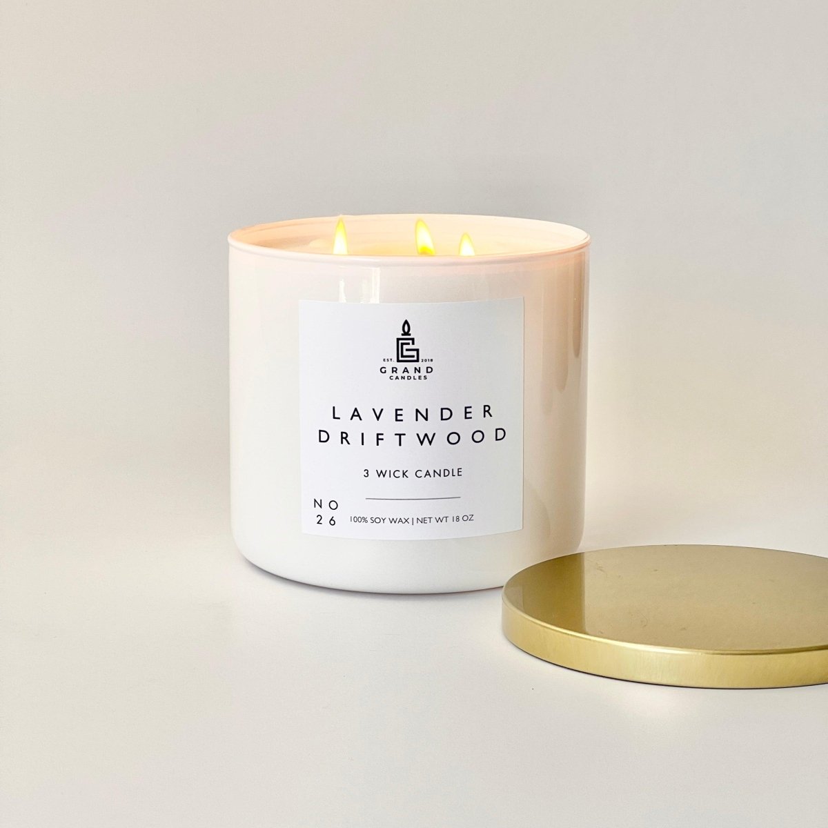 Lavender Driftwood Candle - Luxury Scented Soy Candle