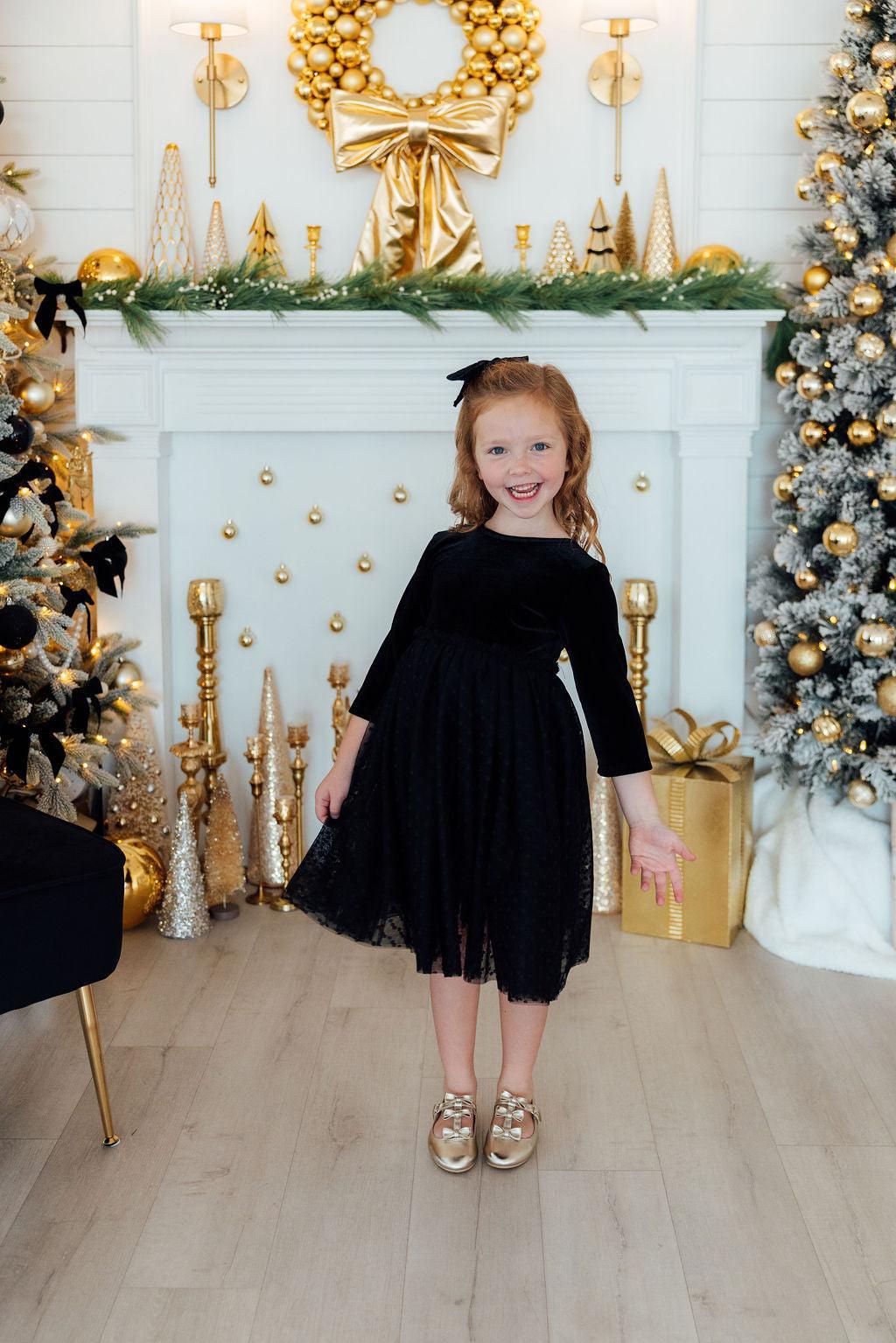 Black Velvet Tutu Dress - Kids
