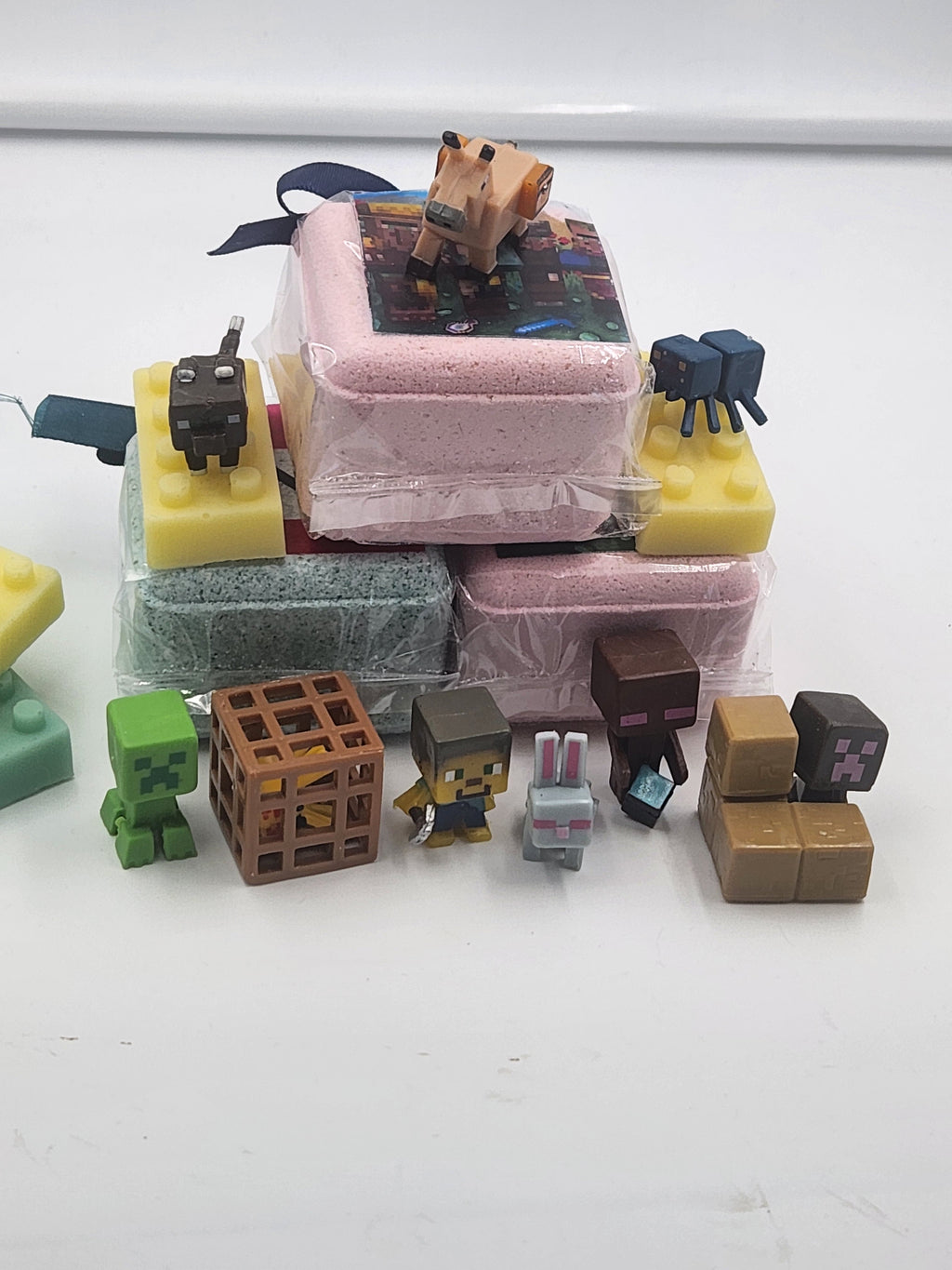 MineCrafter Bath Bombs with Toys Inside - 6 Pack USA Made Kids