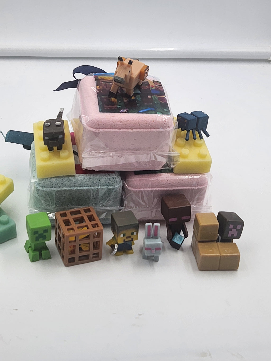 MineCrafter Bath Bombs with Toys Inside - 6 Pack USA Made Kids