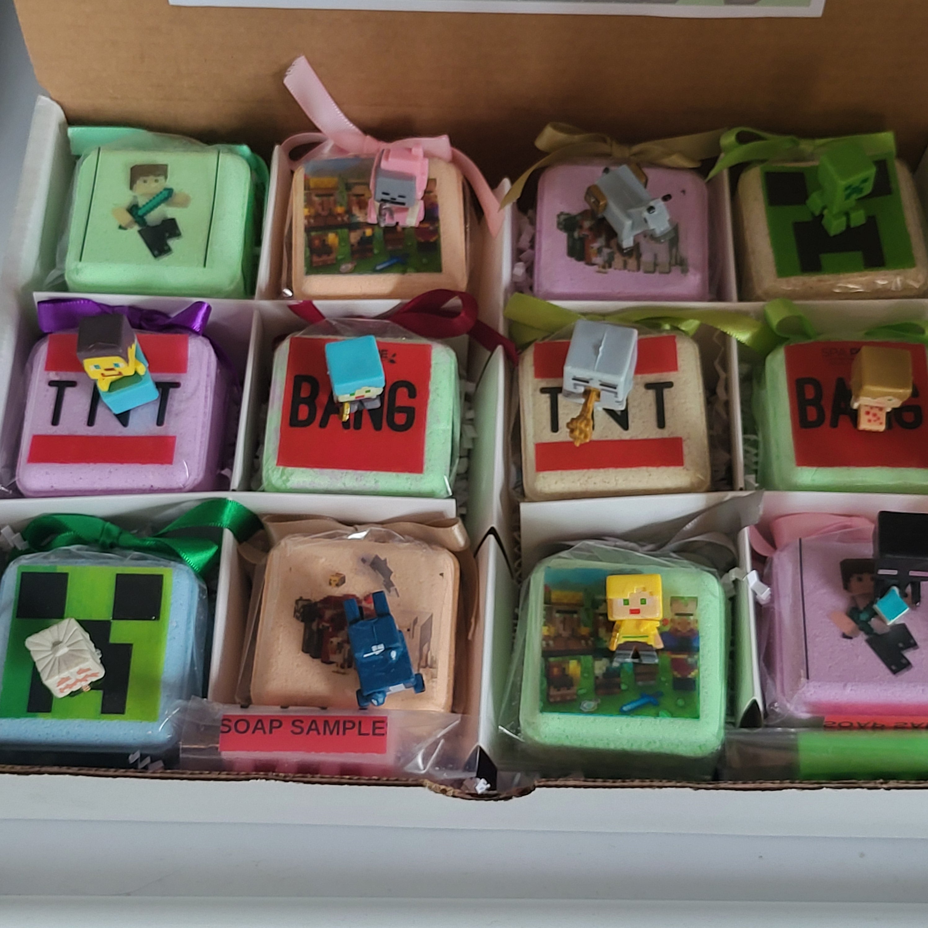 MineCrafter Bath Bombs with Toys Inside - 12 Pack USA Made Kids