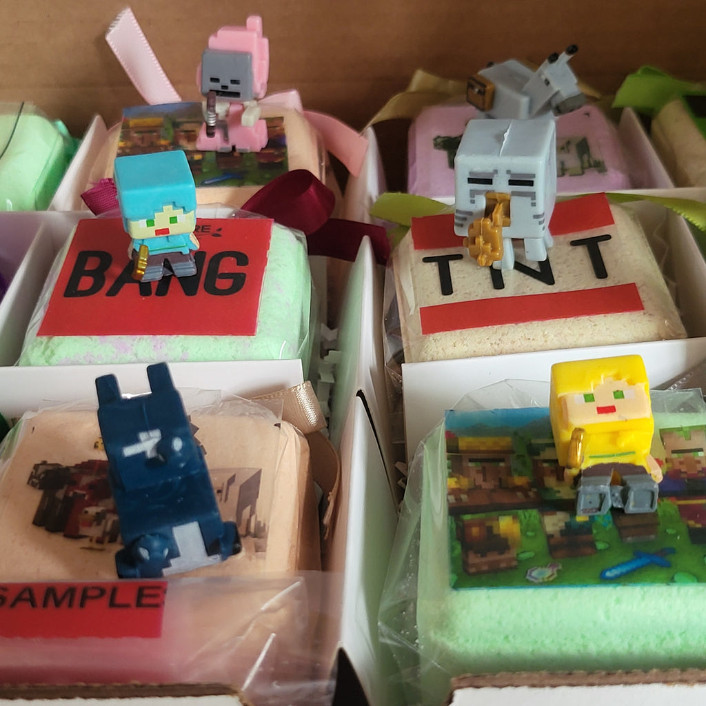 MineCrafter Bath Bombs with Toys Inside - 12 Pack USA Made Kids