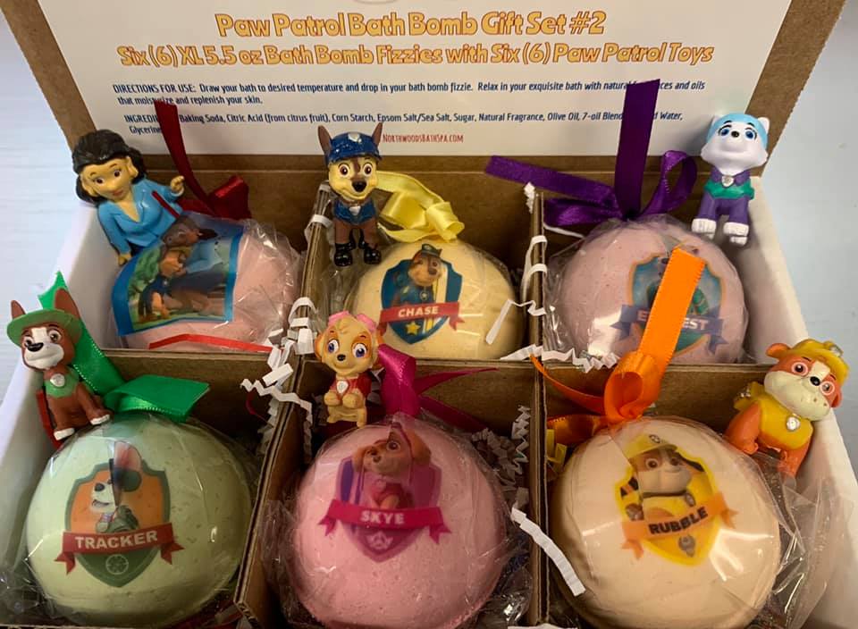 PAW Patrol Bath Bombs with Toys Inside - 6 XL USA Made Kids