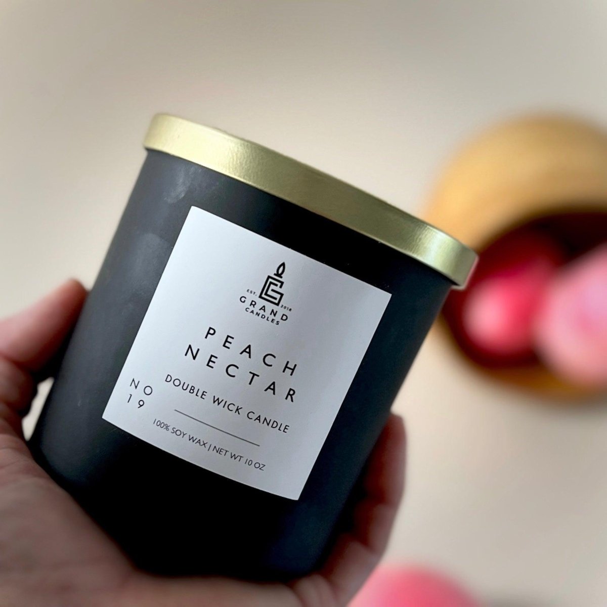Peach Nectar Candle - Luxury Scented Soy Candle