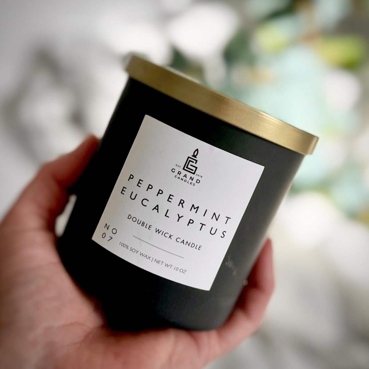Peppermint Eucalyptus Candle - Luxury Scented Soy Candle