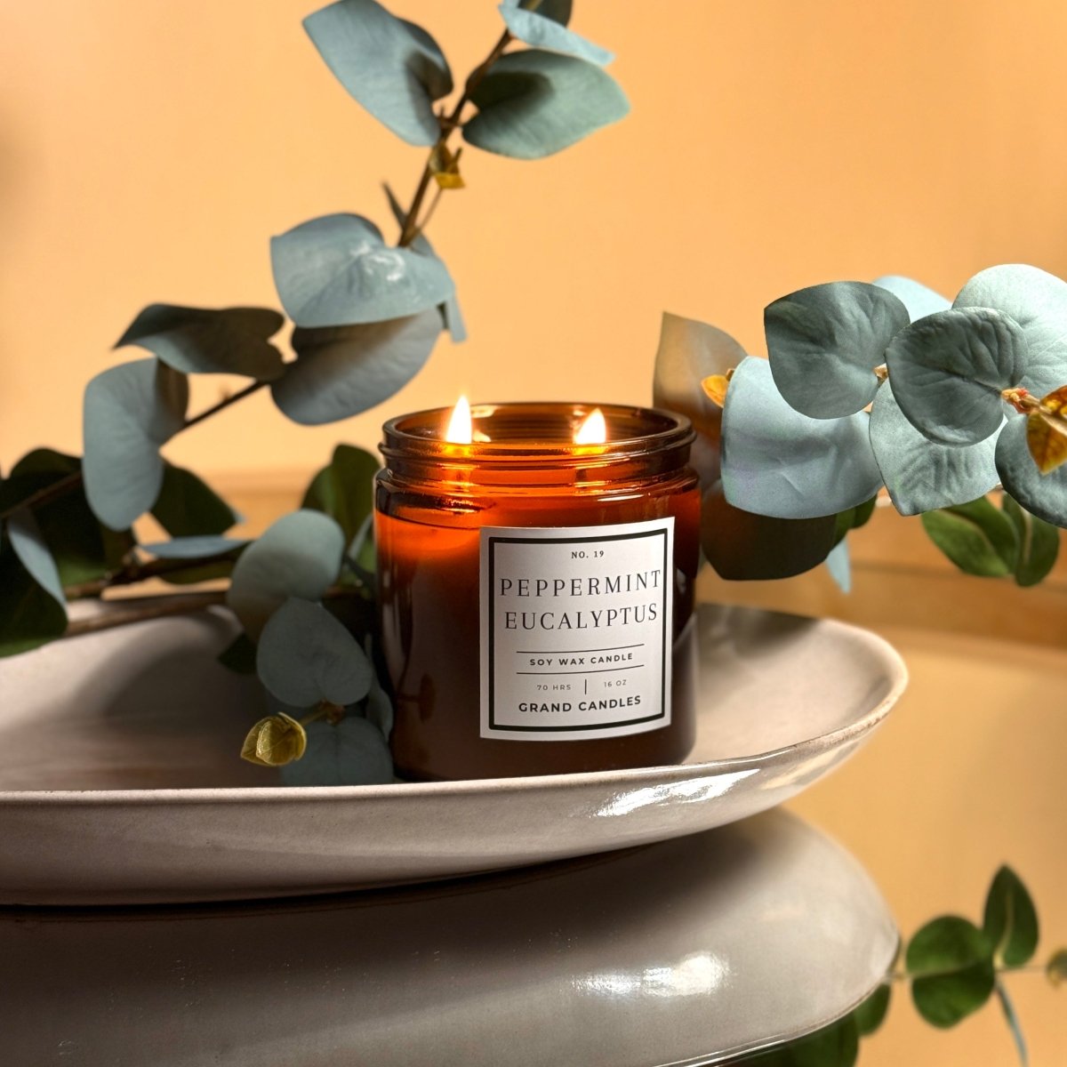 Peppermint Eucalyptus Candle - Luxury Scented Soy Candle