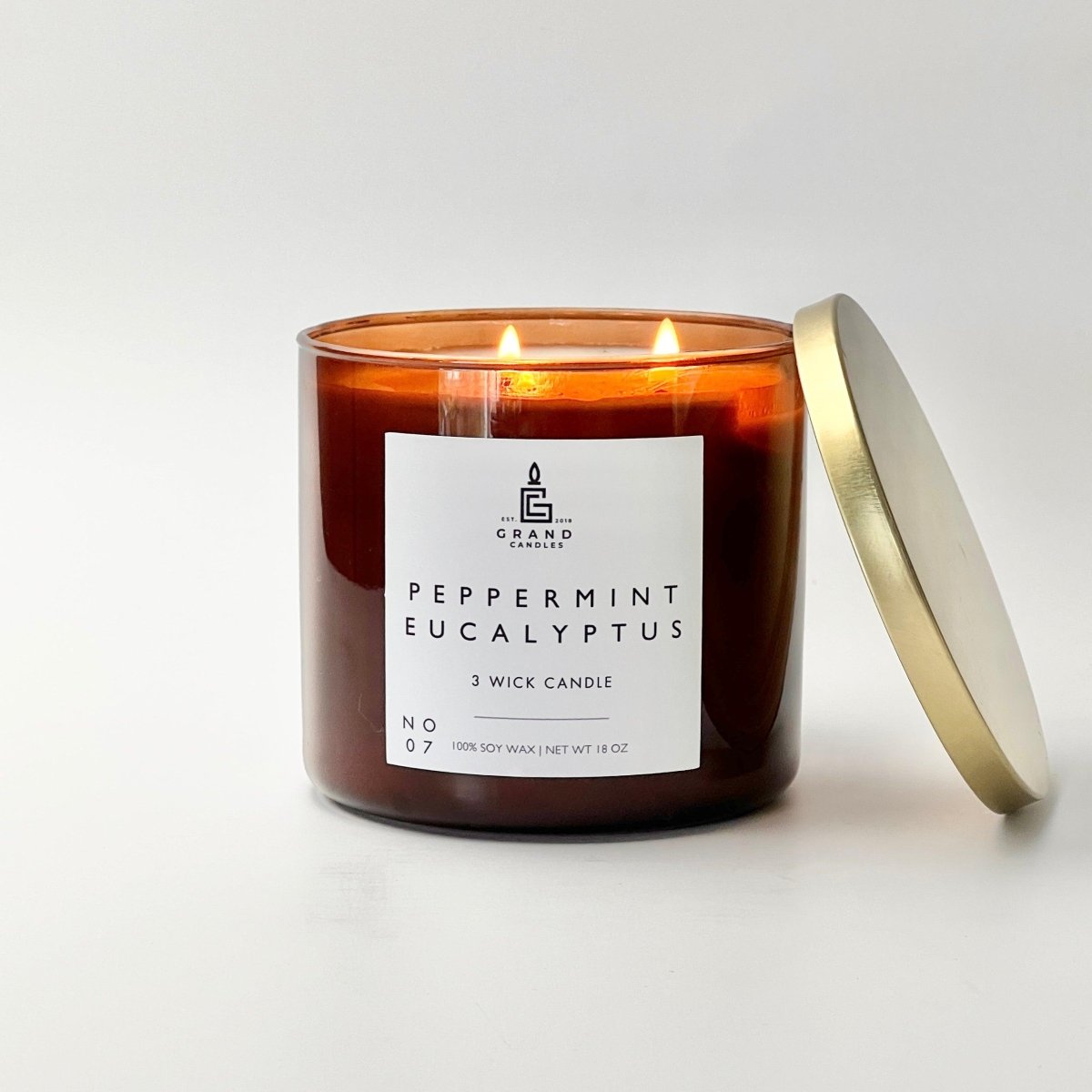 Peppermint Eucalyptus Candle - Luxury Scented Soy Candle