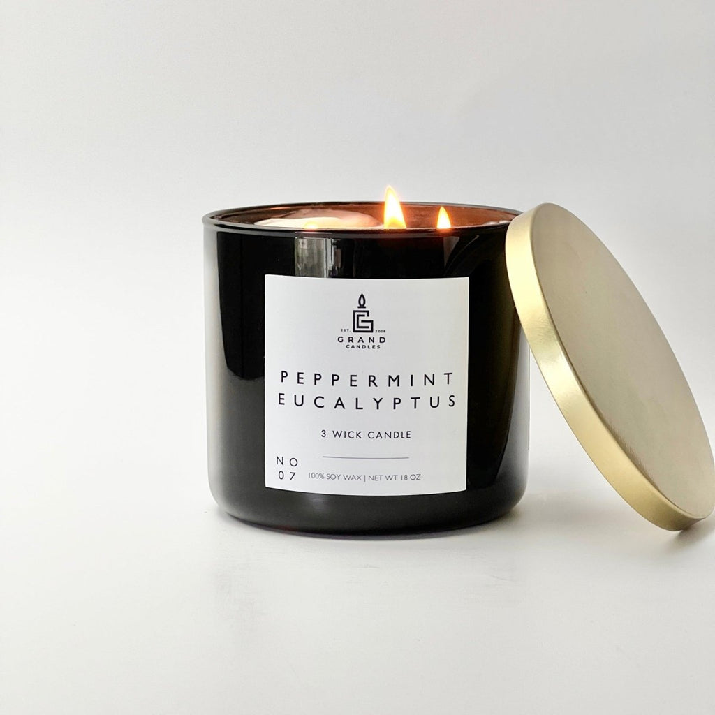 Peppermint Eucalyptus Candle - Luxury Scented Soy Candle