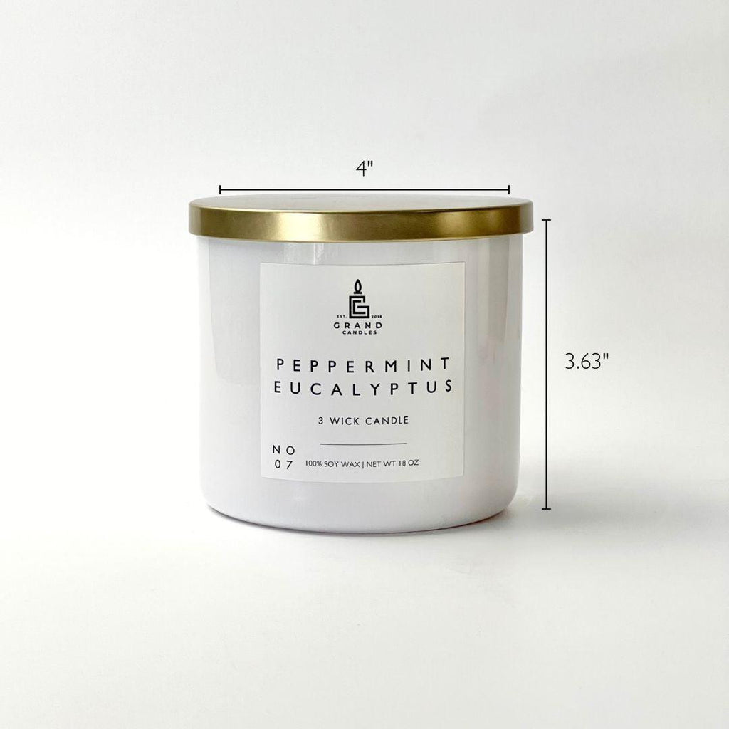 Peppermint Eucalyptus Candle - Luxury Scented Soy Candle