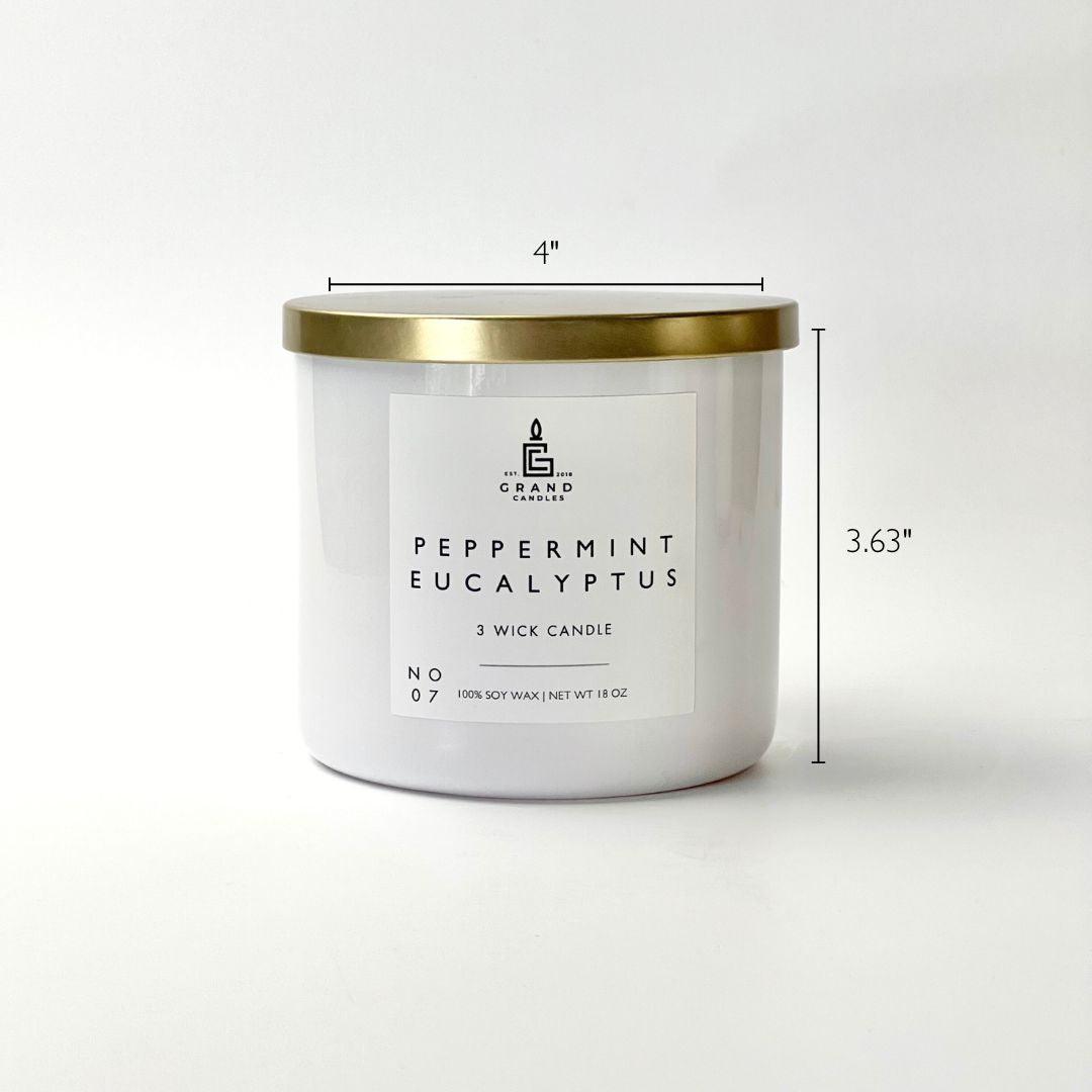 Peppermint Eucalyptus Candle - Luxury Scented Soy Candle