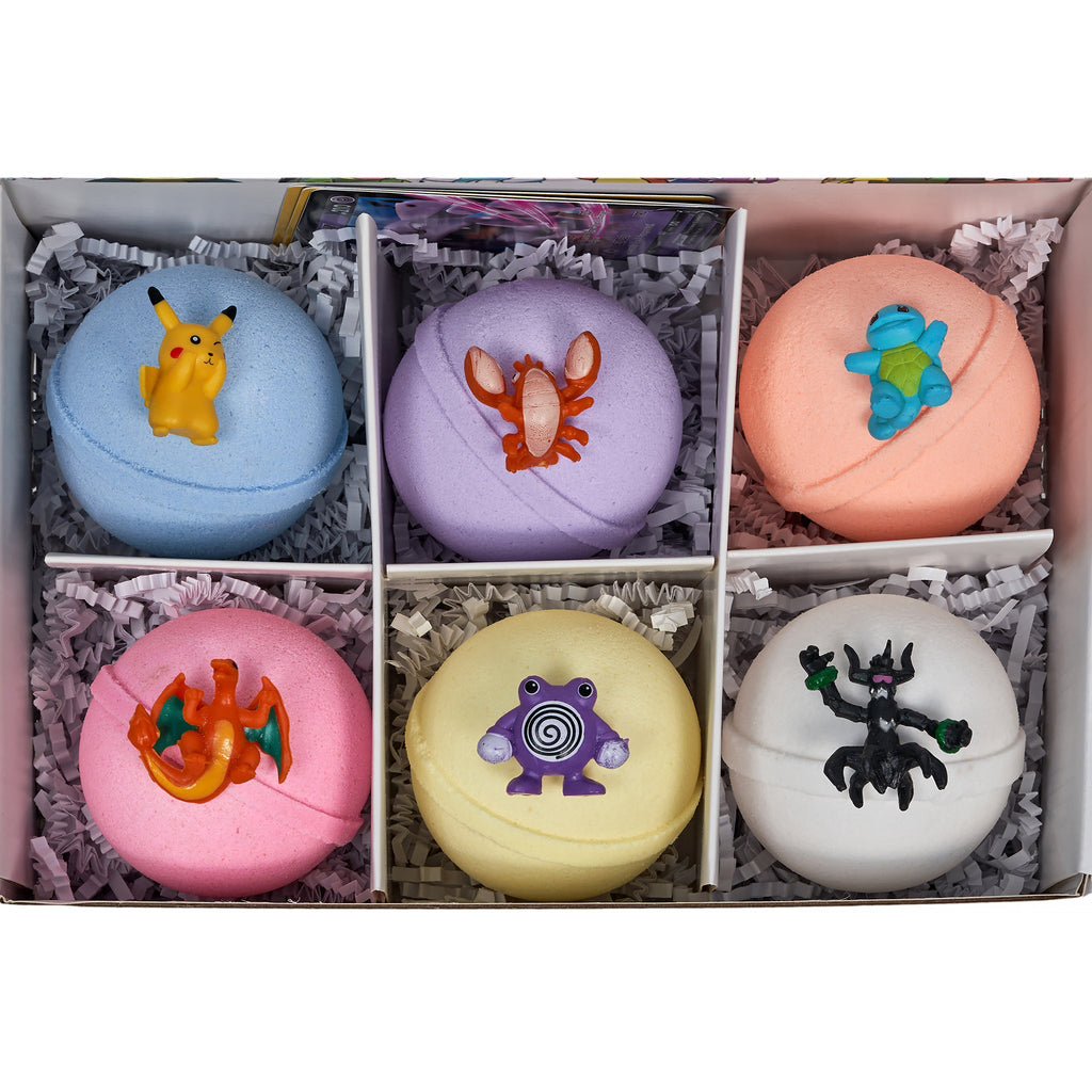 Pokemon-Inspired Kids Bath Bombs with Toys - 6 Pack