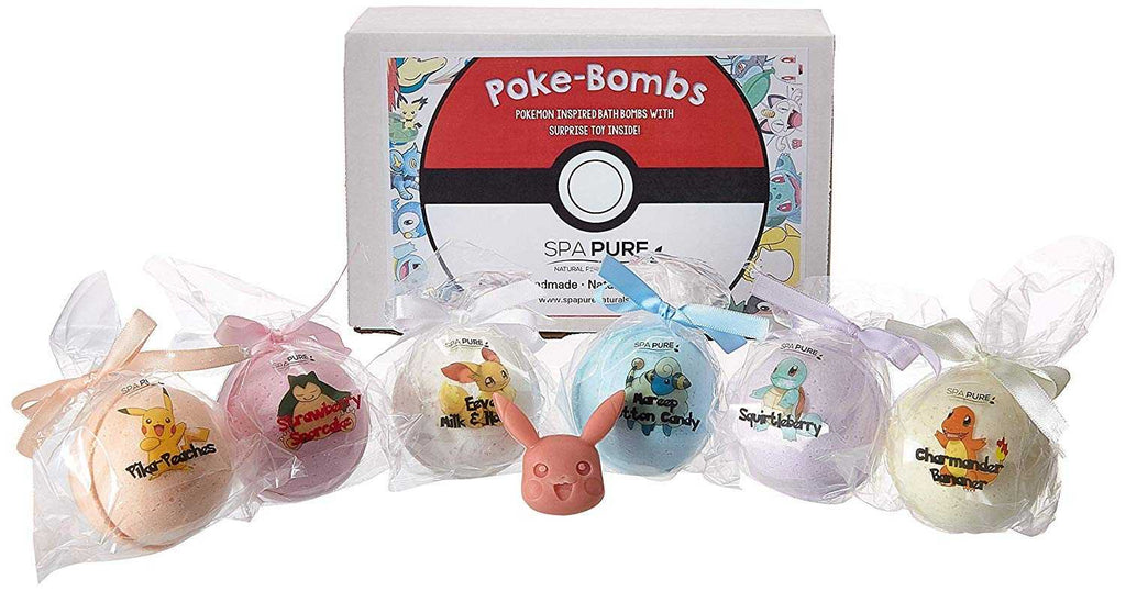 Pokemon-Inspired Kids Bath Bombs with Toys - 6 Pack