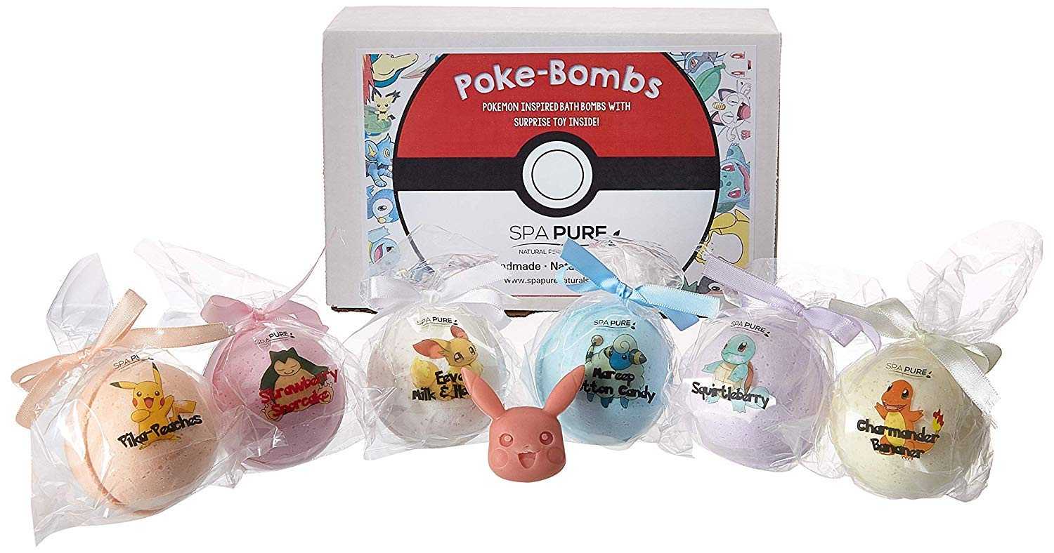 Pokemon-Inspired Kids Bath Bombs with Toys - 6 Pack