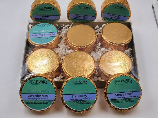 Aromatherapy Shower Tablets Best Sellers Gold Gift Set - 6 Pack