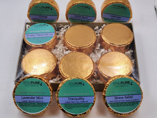 Aromatherapy Shower Tablets Best Sellers Gold Gift Set - 6 Pack