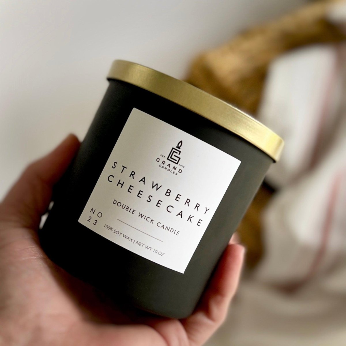 Strawberry Cheesecake Candle - Luxury Scented Soy Candle