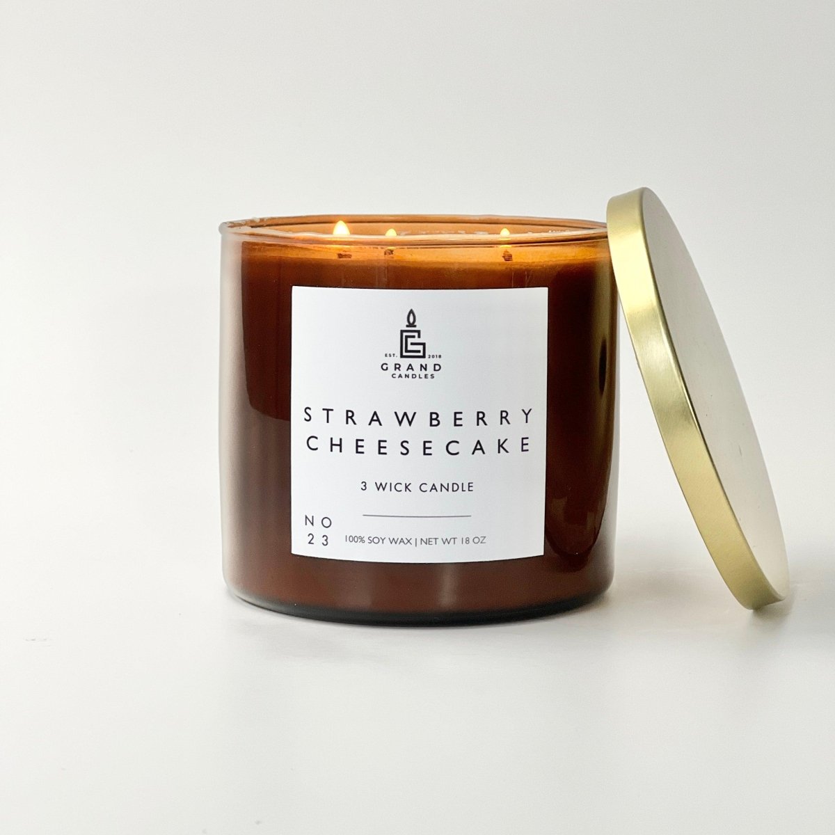 Strawberry Cheesecake Candle - Luxury Scented Soy Candle