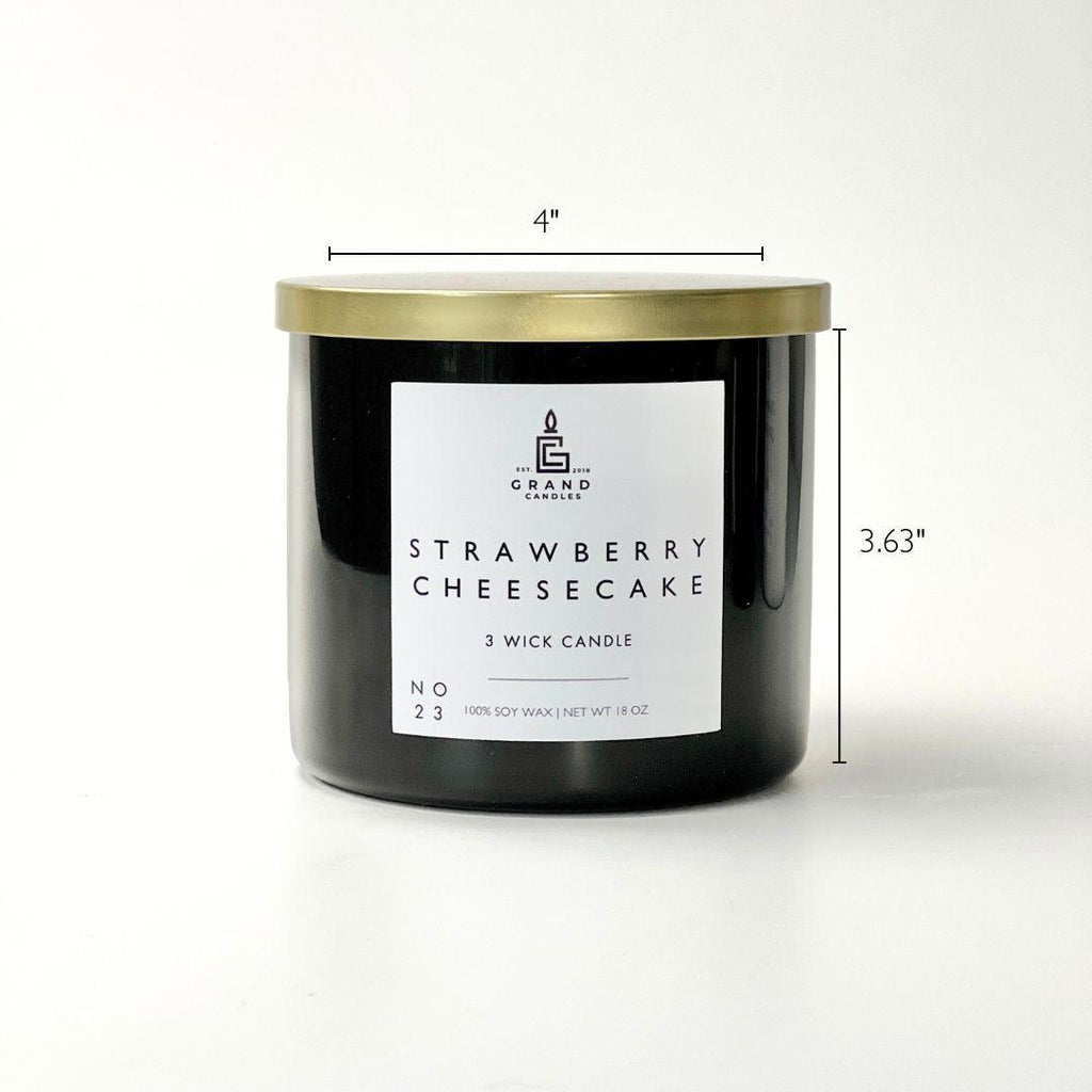 Strawberry Cheesecake Candle - Luxury Scented Soy Candle
