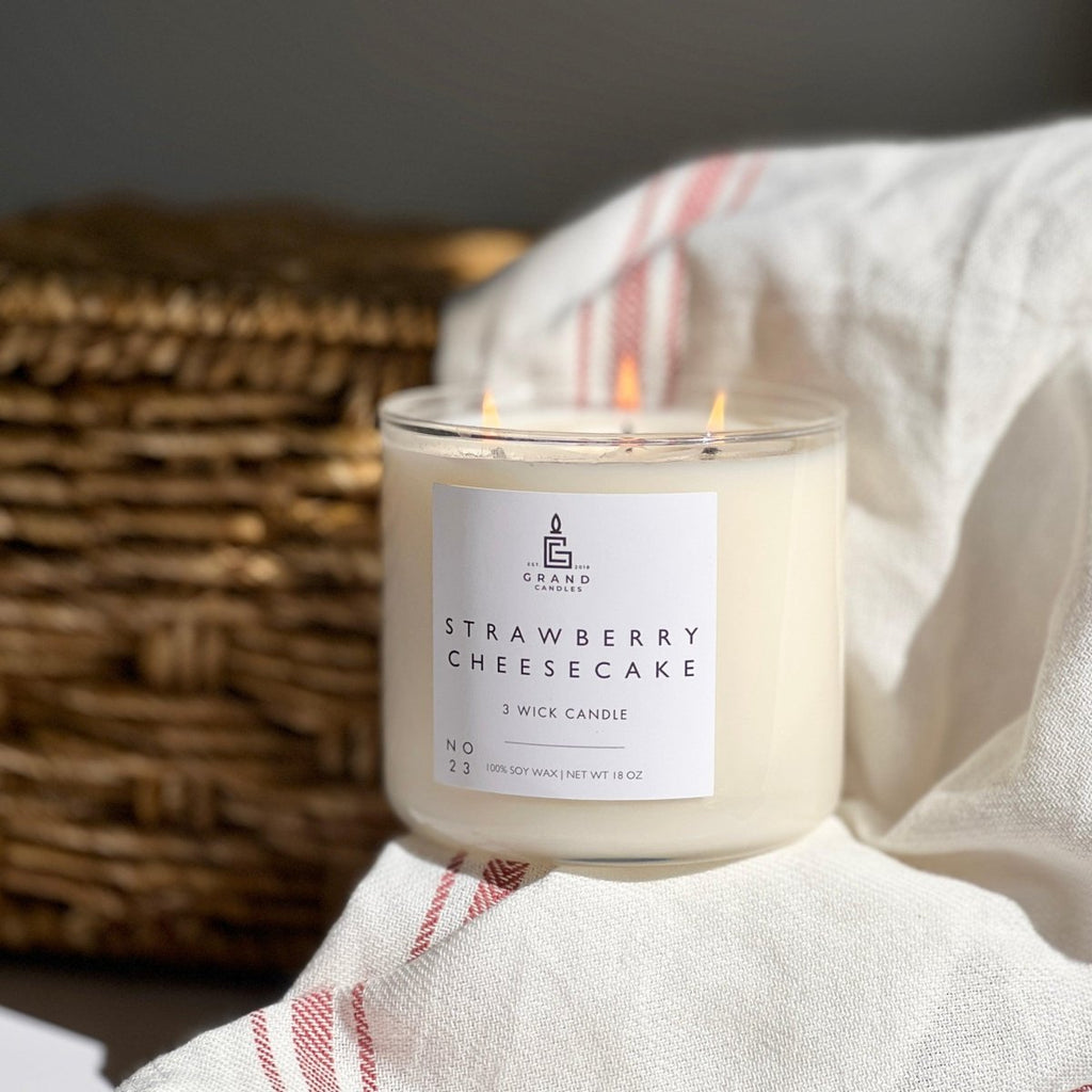 Strawberry Cheesecake Candle - Luxury Scented Soy Candle