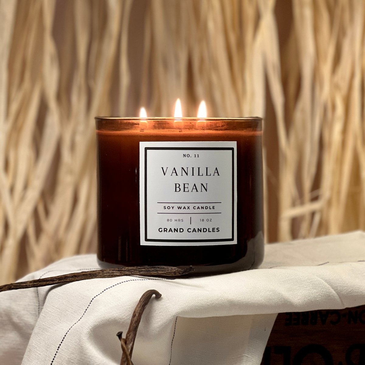 Vanilla Bean Candle - Luxury Scented Soy Candle