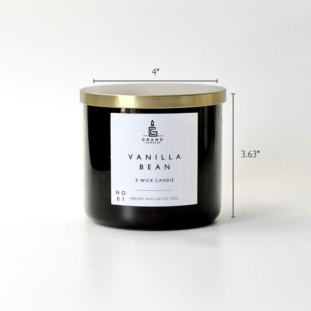 Vanilla Bean Candle - Luxury Scented Soy Candle