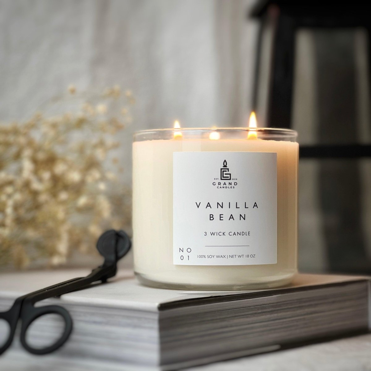 Vanilla Bean Candle - Luxury Scented Soy Candle