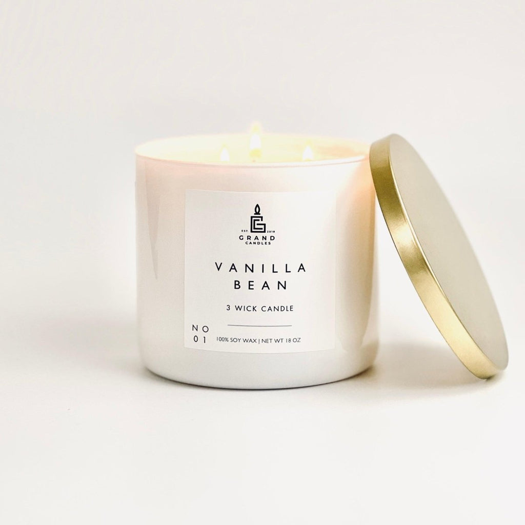 Vanilla Bean Candle - Luxury Scented Soy Candle