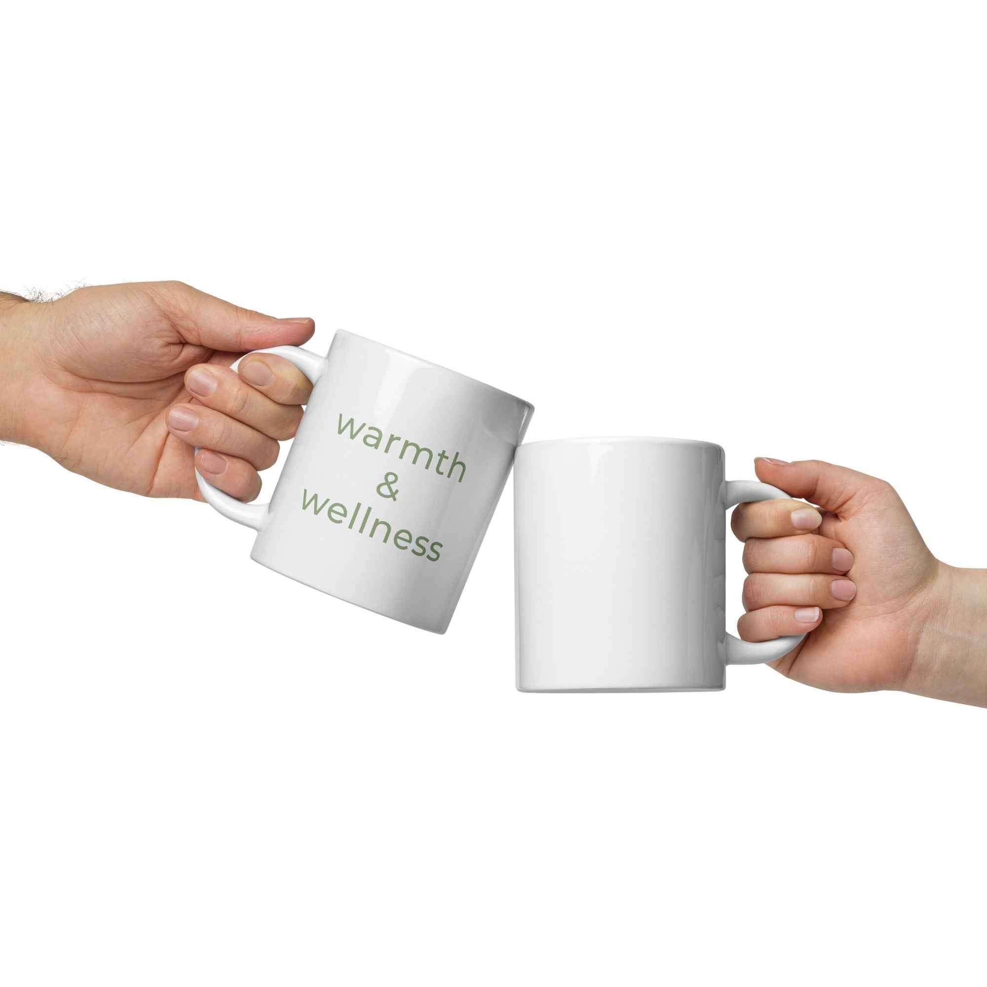Warm & Wellness White Glossy Ceramic Mug