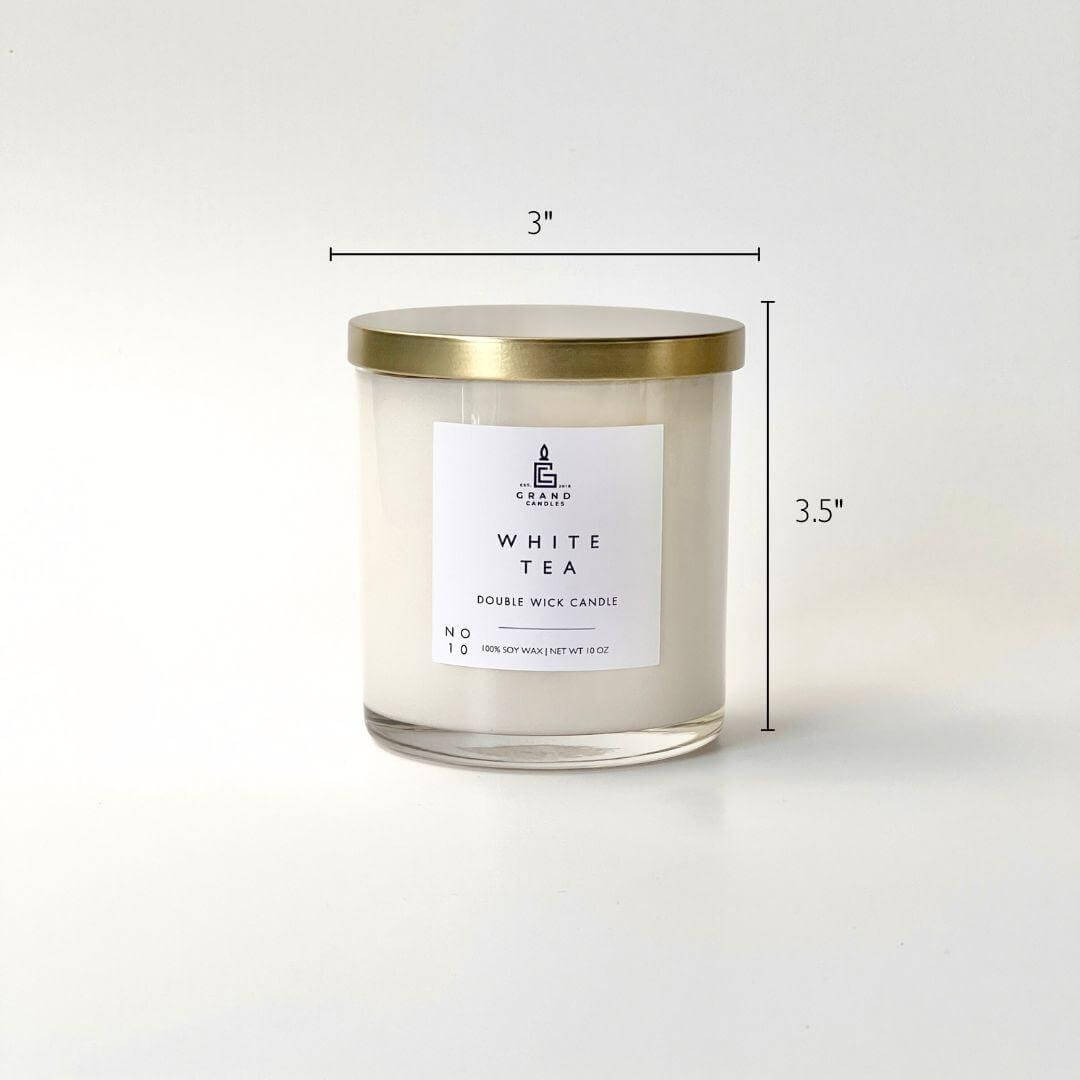 White Tea Candle - Luxury Scented Soy Candle